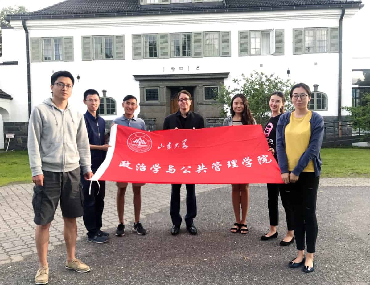 Daniel Bell with students from the School of Political Administration and Public Administration at Shandong University taken in Lillehammer, Norway.