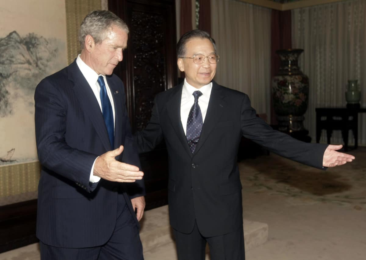 U.S. President Bush meets with China's Premier Wen in Beijing