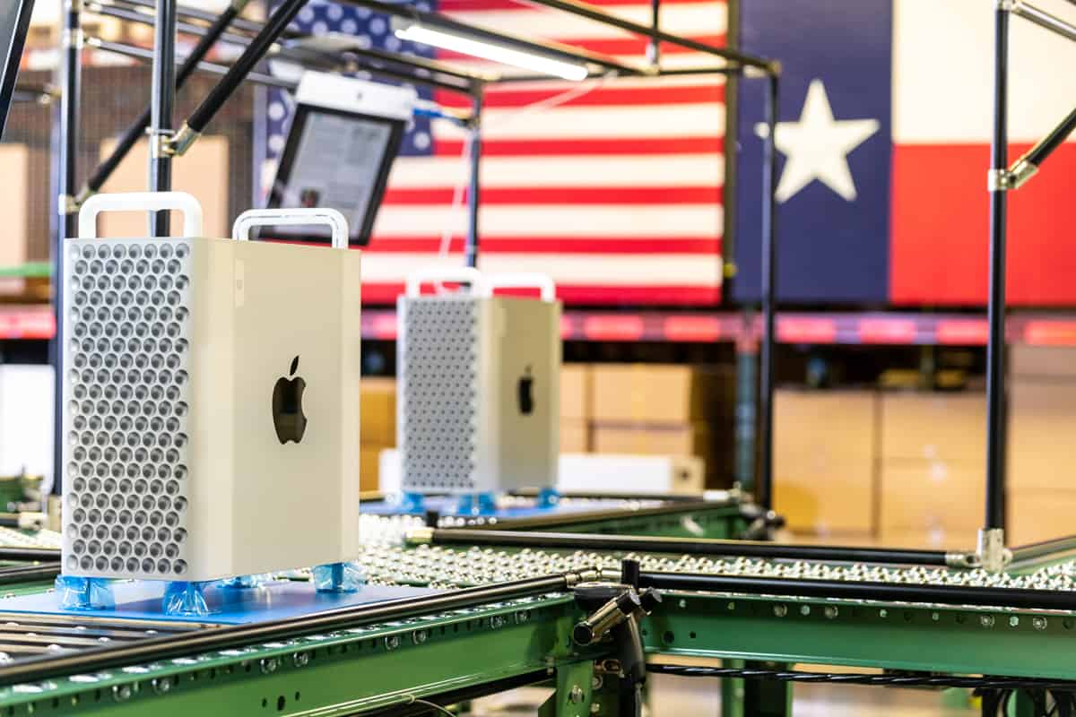 Apple Mac Pro desktop computers on the assembly line at an Apple manufacturing plant in Austin, Texas, Nov. 20, 2019 