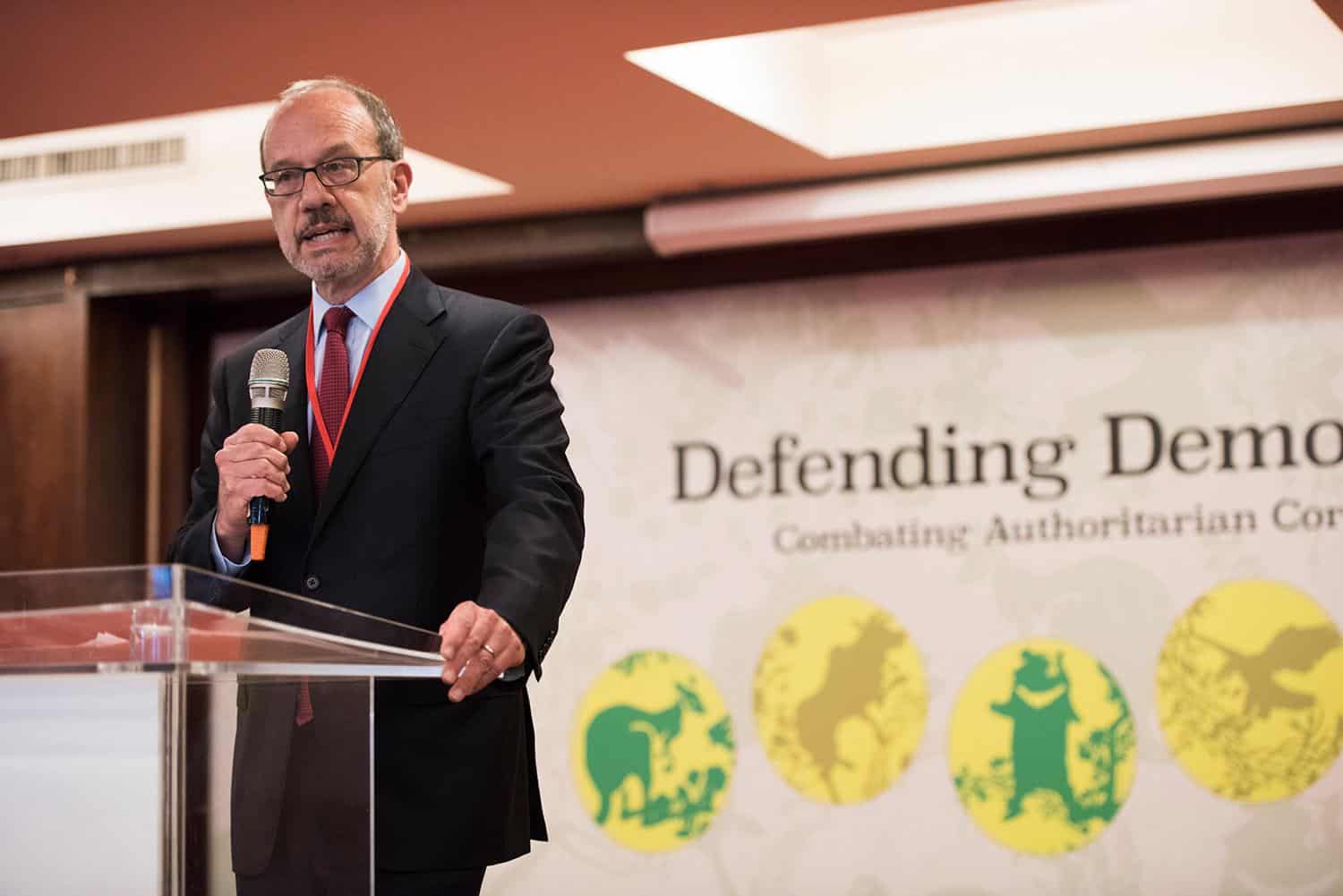 Aaron Friedberg speaking at an event held by the Taiwan Foundation for Democracy.